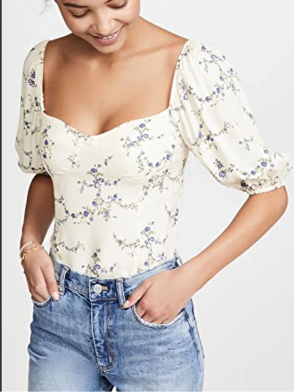 Reformation Lua Top (Emmaline) Floral Sz 0